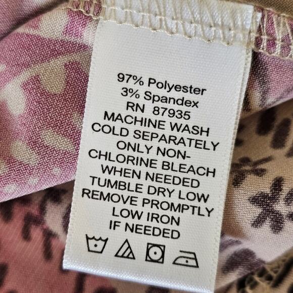 Susan Graver Pink Paisley Popover Blouse with Flare Sleeves - Women's Size M - Picture 7 of 7